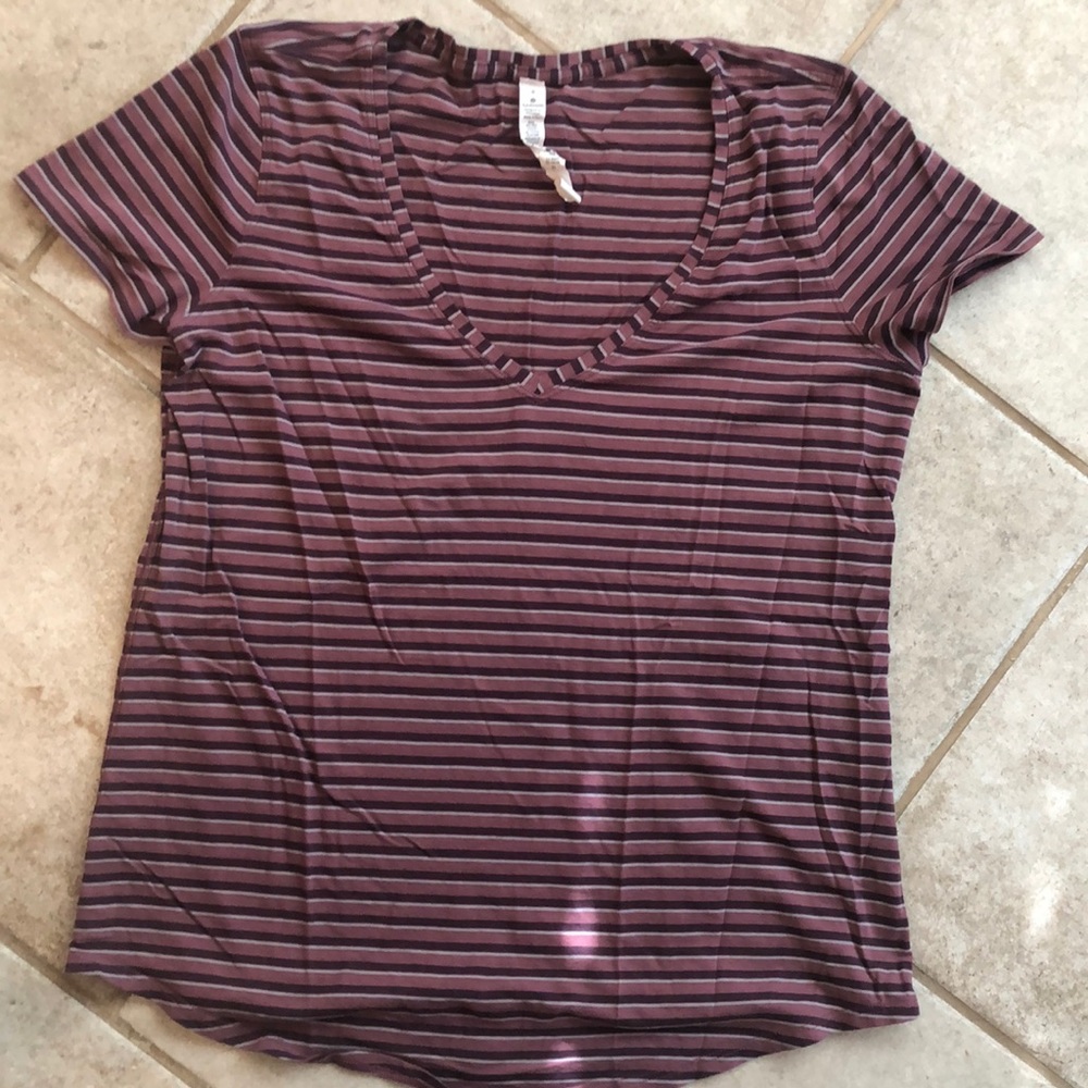 Lululemon Short Sleeved V Neck Shirt